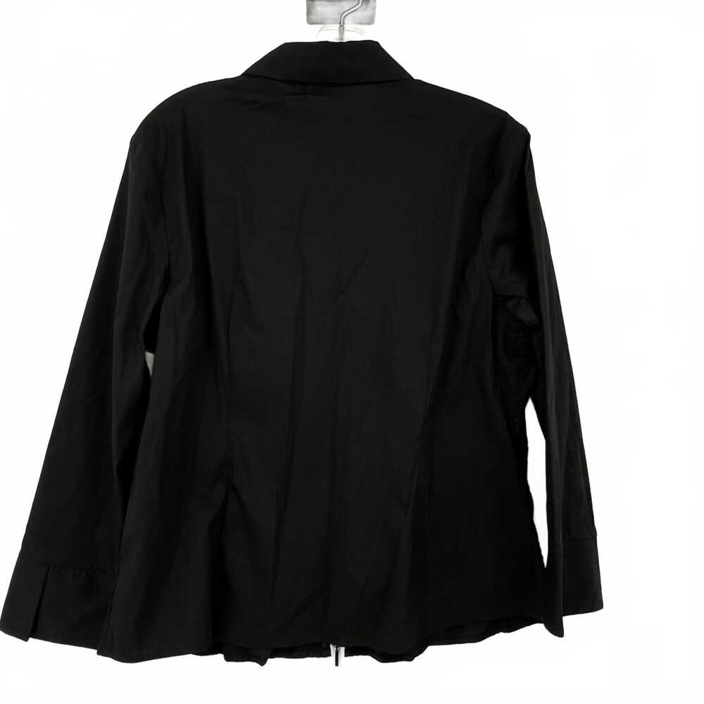 Samuel Dong Black Zip Up Shacket | Cotton Nylon Spandex, Women’s L - Picture 2 of 6
